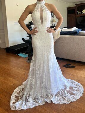 High Neck Mermaid Wedding Dress